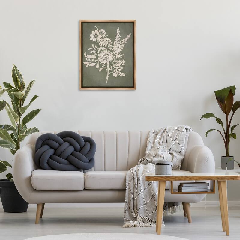 Stupell Bunches of Wildflower Herbs Framed Floater Canvas Wall Art Design By Cat Thurman Designs