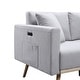 preview thumbnail 10 of 9, Easton Linen Fabric Sofa with USB Charging Ports Pockets & Pillows