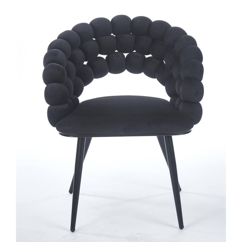 Dining Chairs Set of 2, Modern Upholstered Dining Room Chairs with Metal Legs and Comfortable Backrest