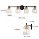 preview thumbnail 5 of 7, Fintch Modern Farmhouse 4-light Bathroom Vanity Light Fixture Industrial Black Gold Wall Sconce