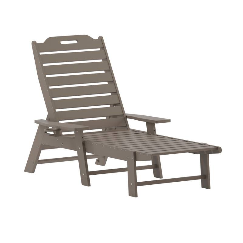3pc Commercial Indoor/Outdoor Adirondack Set with 2 Loungers, Side Table