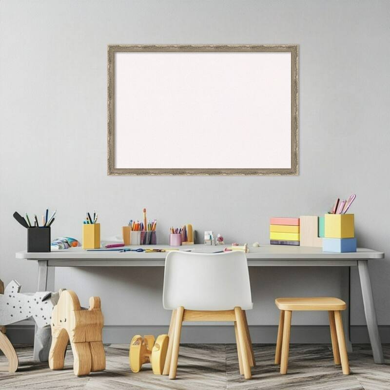 Mila Dark Silver Wood Framed Cork Board - Bulletin Board, Organization Board, Pin Board