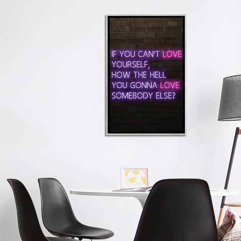 iCanvas "If You Can't Love Yourself Rupaul Neon" by FisherCraft Framed