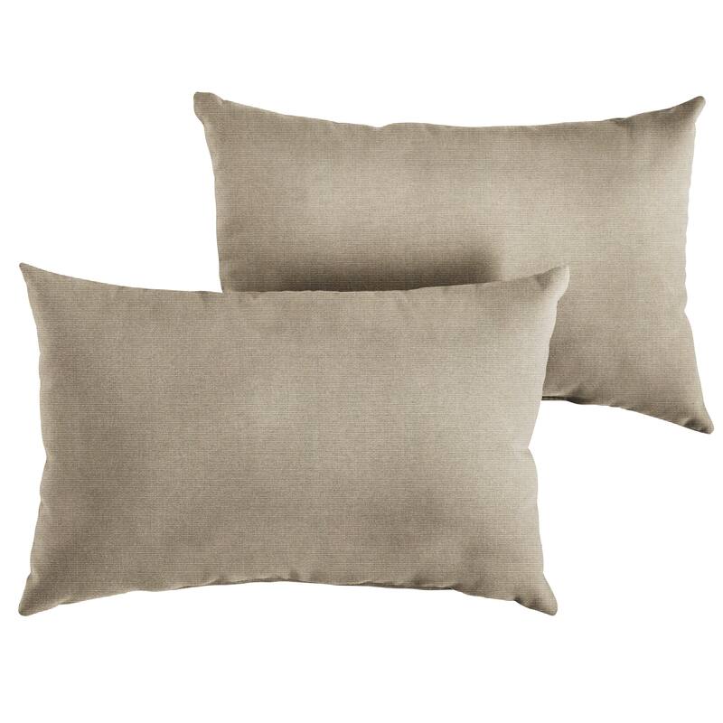 Sorra Home Sunbrella Outdoor Knife Edge Pillow Set of 2 - Sunbrella - Canvas Taupe - 13 in H x 20 in W x 6 in D