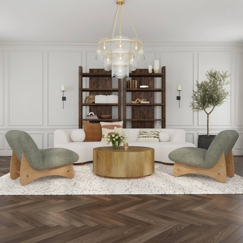 Classic Home Layne 42" Round Coffee Table with Casters