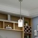 preview thumbnail 2 of 1, Warehouse of Tiffany Cameron Brushed Nickel 1-Light Metal Pendant Light with Clear Glass Cylinder Shade