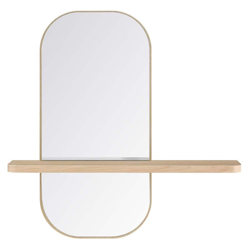 Hester Modern Oak Wall Mirror with Shelf