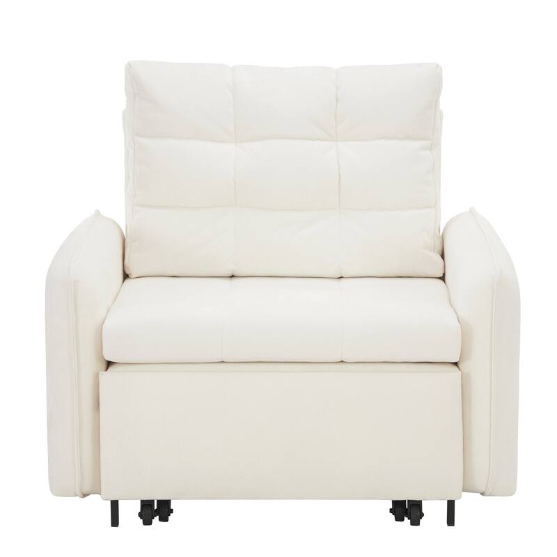 Roomfitters 3-in-1 Sleeper Chair Bed, 80'' Pull Out Lounge with USB Charging, Storage Pockets, Chenille