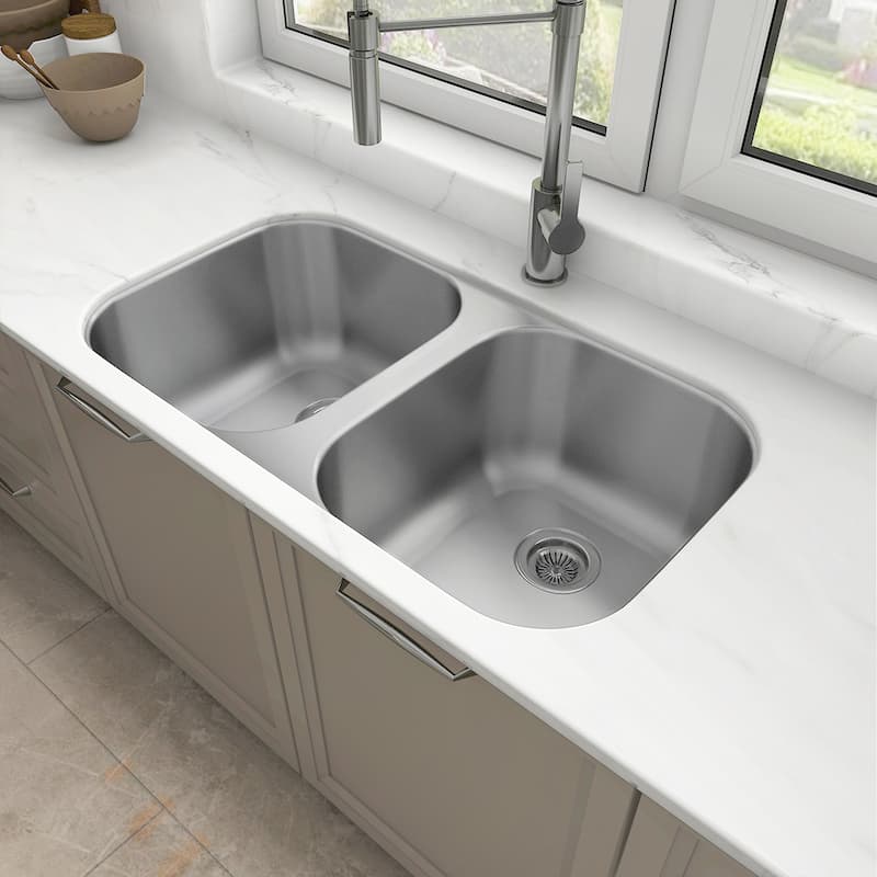 Sinber Undermount Double Bowl 304 Stainless Steel Kitchen Sink