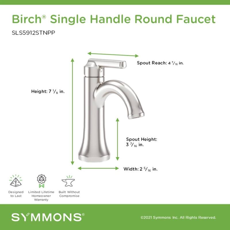 Symmons SLS5912PP Birch 1.0 GPM Vessel Single Hole Bathroom Faucet