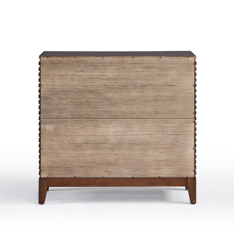 Morden Fort Wood Sideboard Storage Buffet Cabinet with 3D Stripes Doors