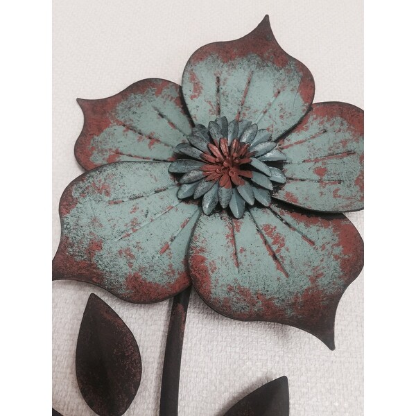 Top Product Reviews For Stratton Home Decor Tricolor Metal Flower Wall Art 12874843 Overstock