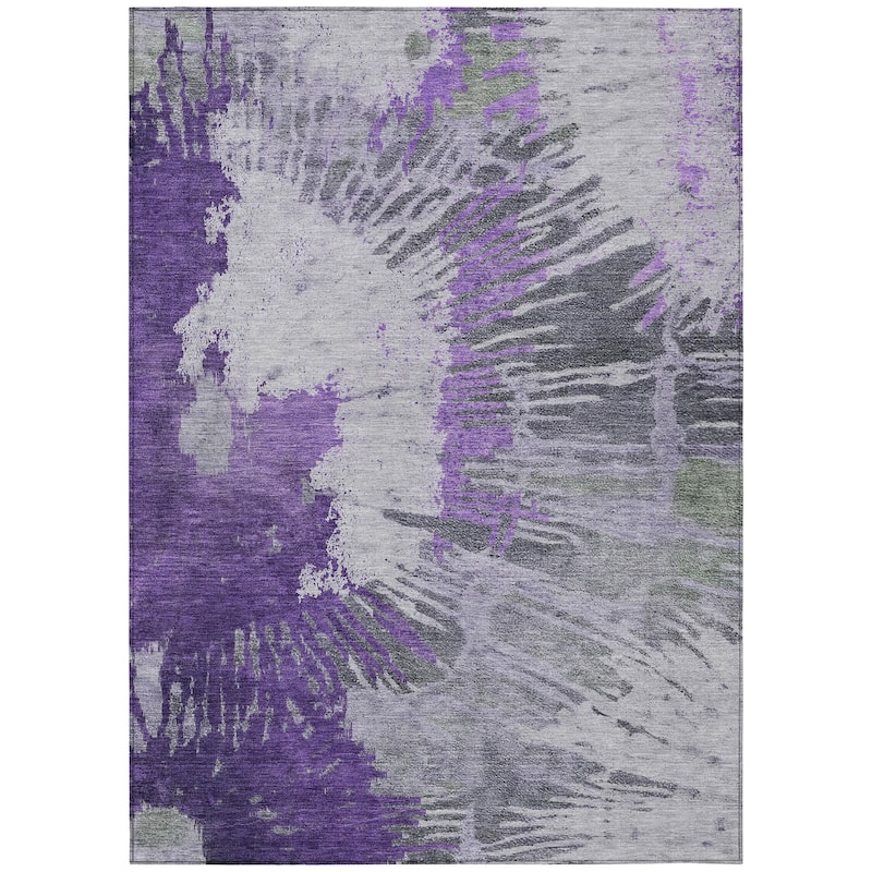 Machine Washable Indoor/ Outdoor Chantille Modern Burst Rug