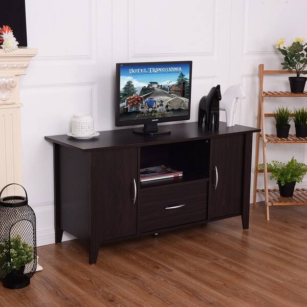 Shop Costway Modern Tv Cabinet Media Unit Storage Shelf Tv Stand