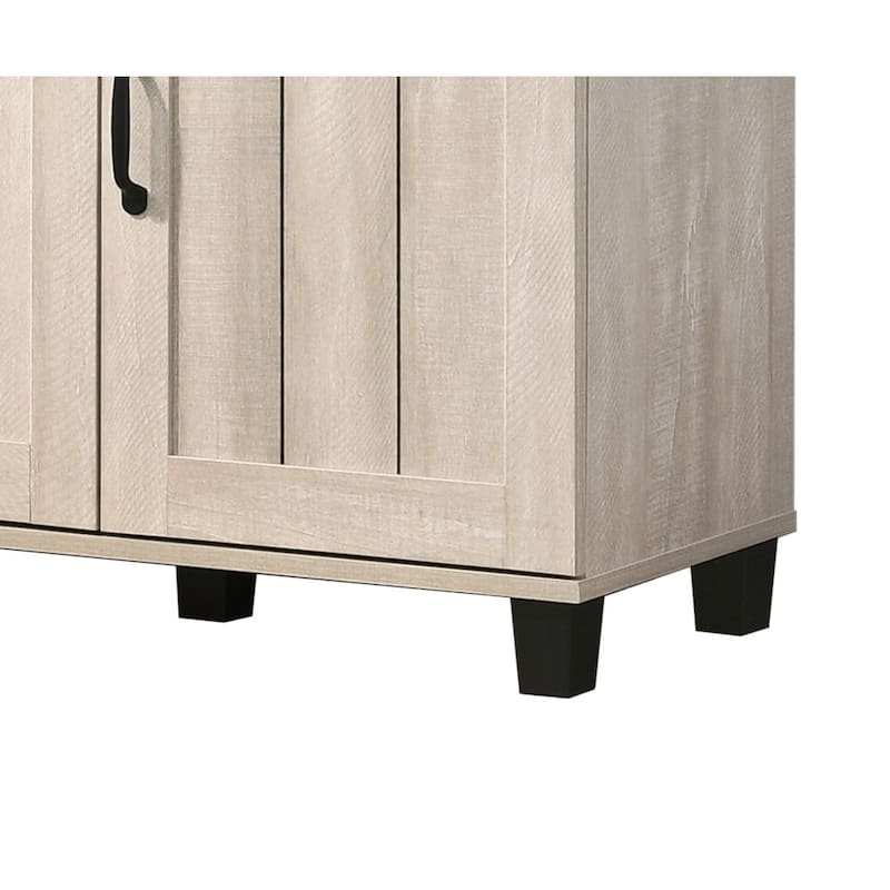 Corby Dusty Gray Oak Finish Three-door Shoe Cabinet - 45"W x 70.35"H x 12.5"D