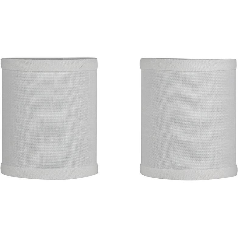 Drum Chandelier Shade, Clip On, 4 inch Bottom Diameter, 4.75" Height - Set of 2 - Off White Textured