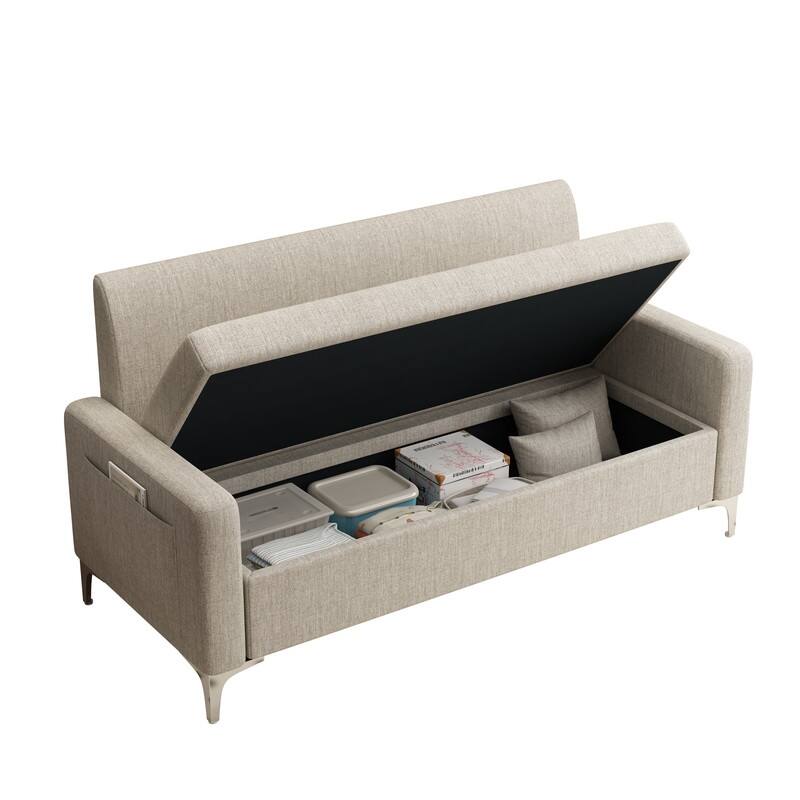 57.1" Two-Seater Sofa With Storage Function