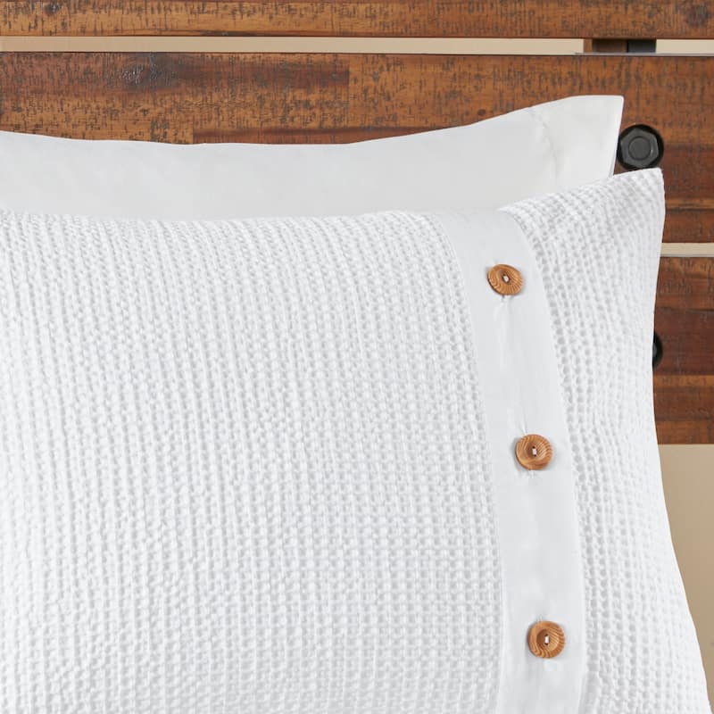 Madison Park Rianon White Cotton Waffle Weave Comforter Set