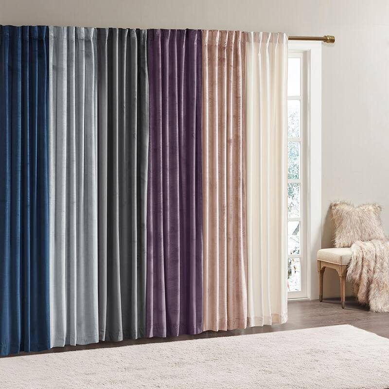 Room Darkening Metallic Printed Poly Velvet Rod Pocket/Back Tab Window Panel Pair