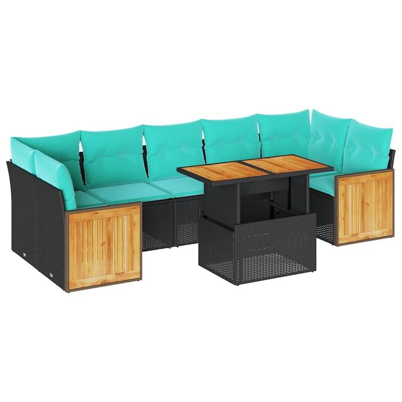 vidaXL Patio Sofa Set with Cushions Outdoor Furniture 8/10 Piece Poly Rattan