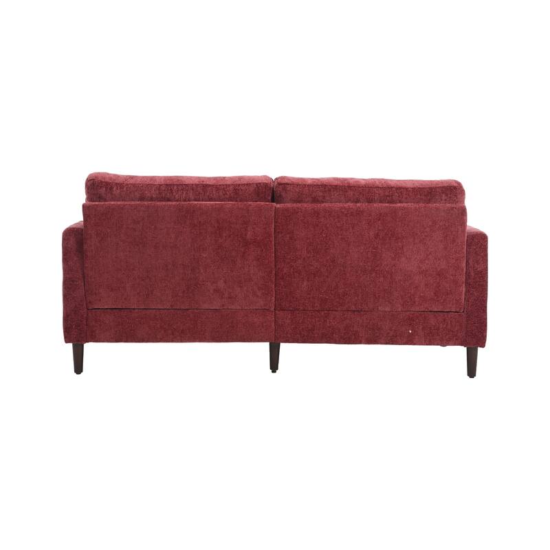 Red 68.9'' Fabric 2-Seater Sofa with Detachable Cushions and Solid Wood Frame