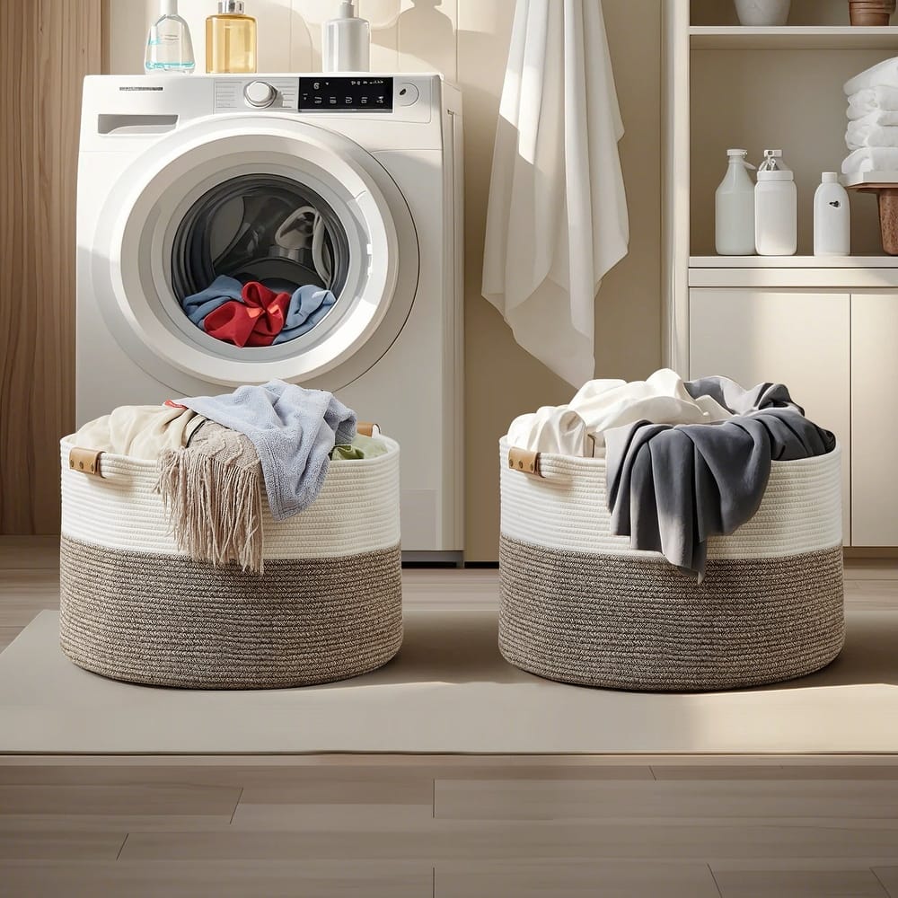 VECELO Storage Fabric Basket Set of 2