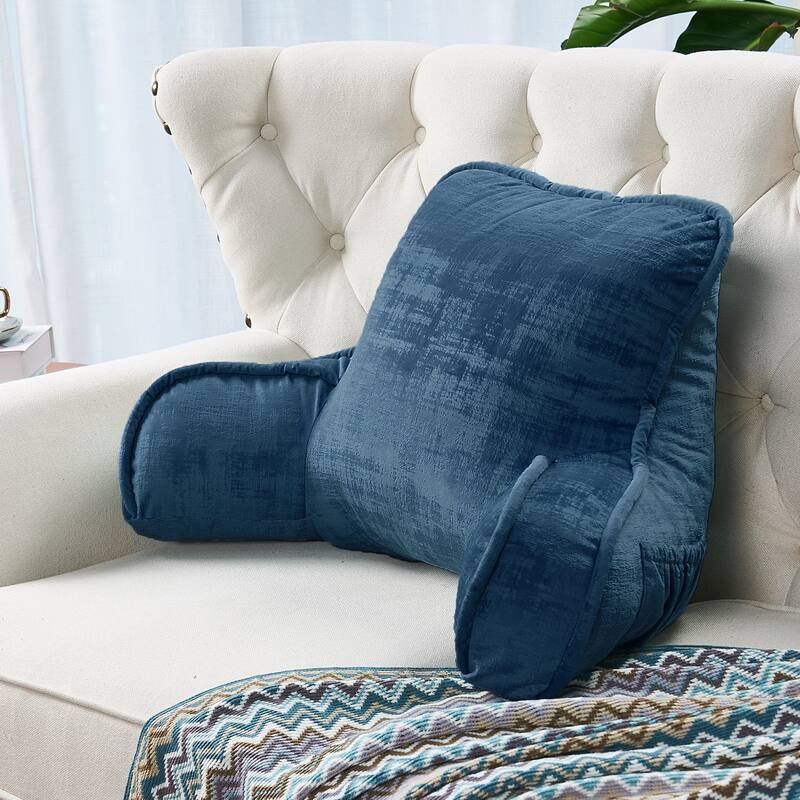 Textured Velvet Bedrest Reading Pillow Cover & Filling