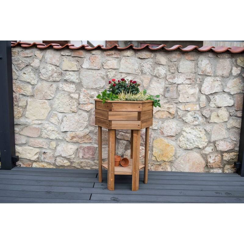 Hexagonal Raised Garden Bed with Liner – 38" High