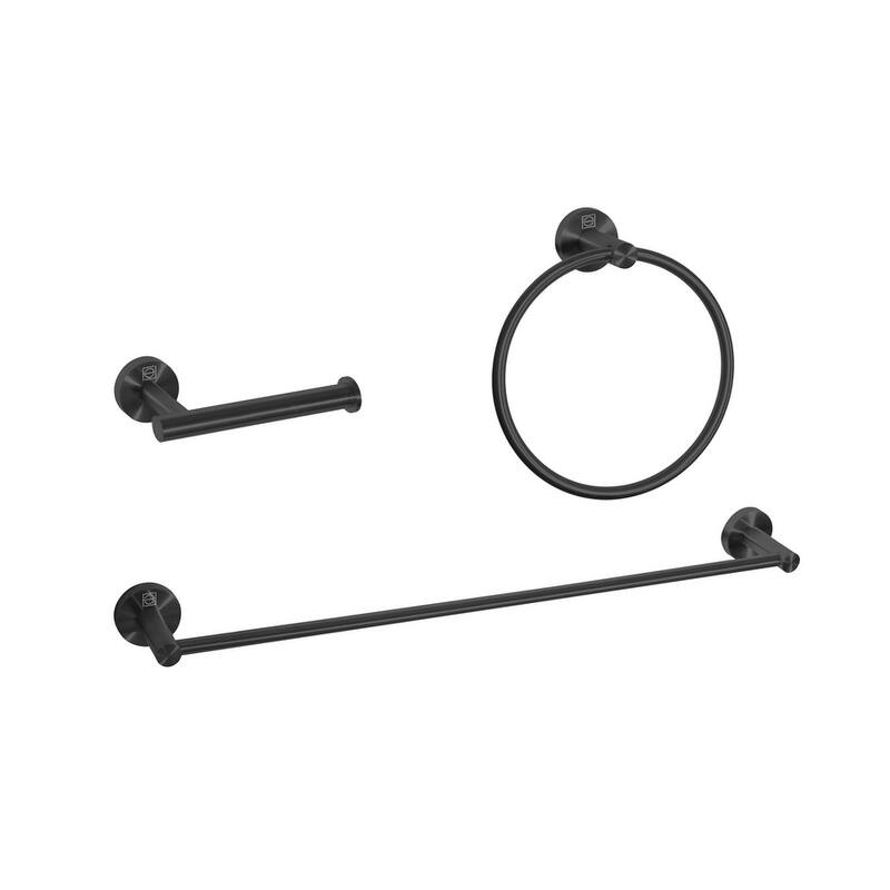 Indigo Home 3-Piece Bathroom Hardware Set - Matte Black