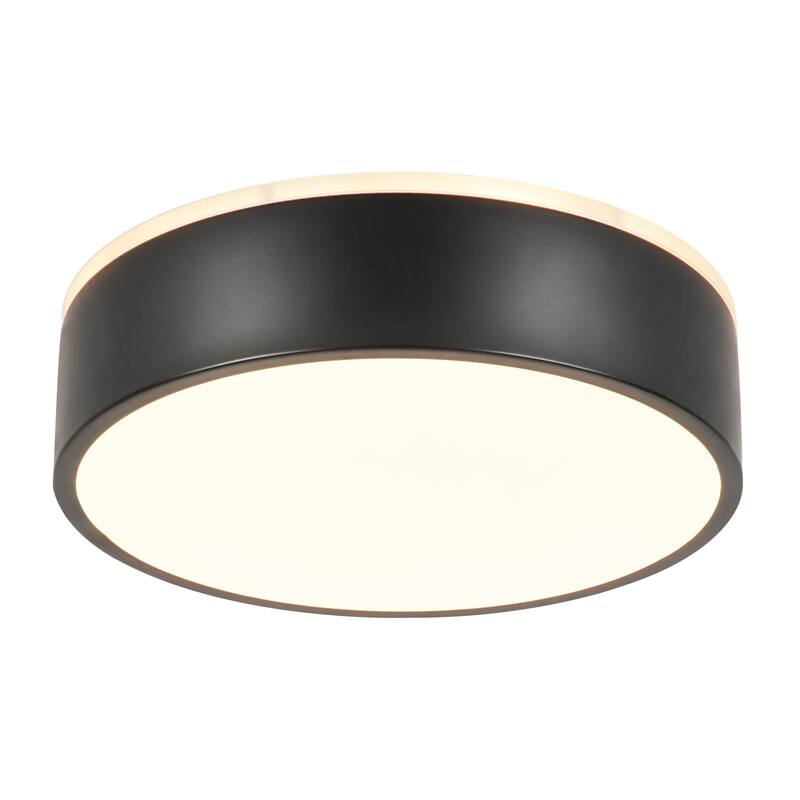 11.81 in. Modern Drum Metal Integrated LED Flush Mount Ceiling Light