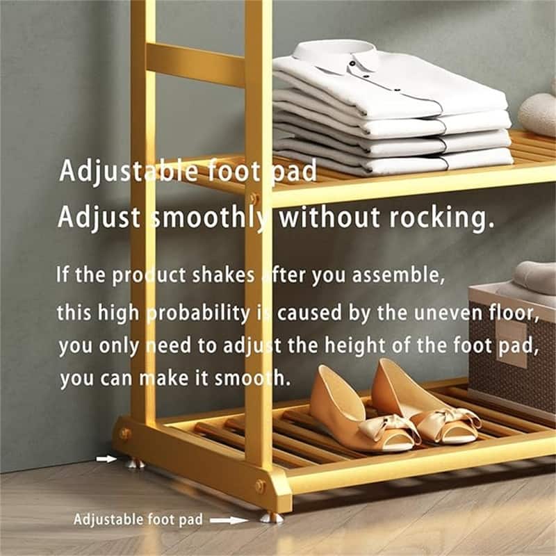 Gold clothing racks for hanging clothes - 15.8"D x 31.5"W x 67.7"H