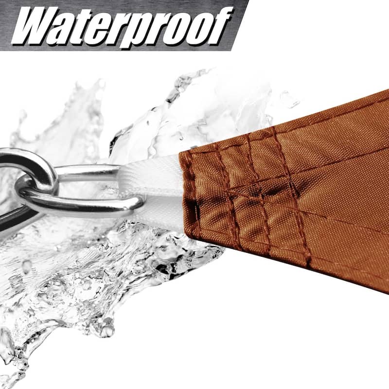 ColourTreeUSA Triangle Waterproof Sun Shade Sail HDPE Mesh Fabric Screen Canopy UV Block 220 GSM