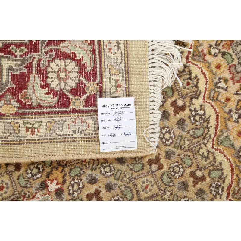 Wool/ Silk Vegetable Dye Tabriz Mahi Oriental Area Rug Hand-knotted - 4'0" x 6'4"
