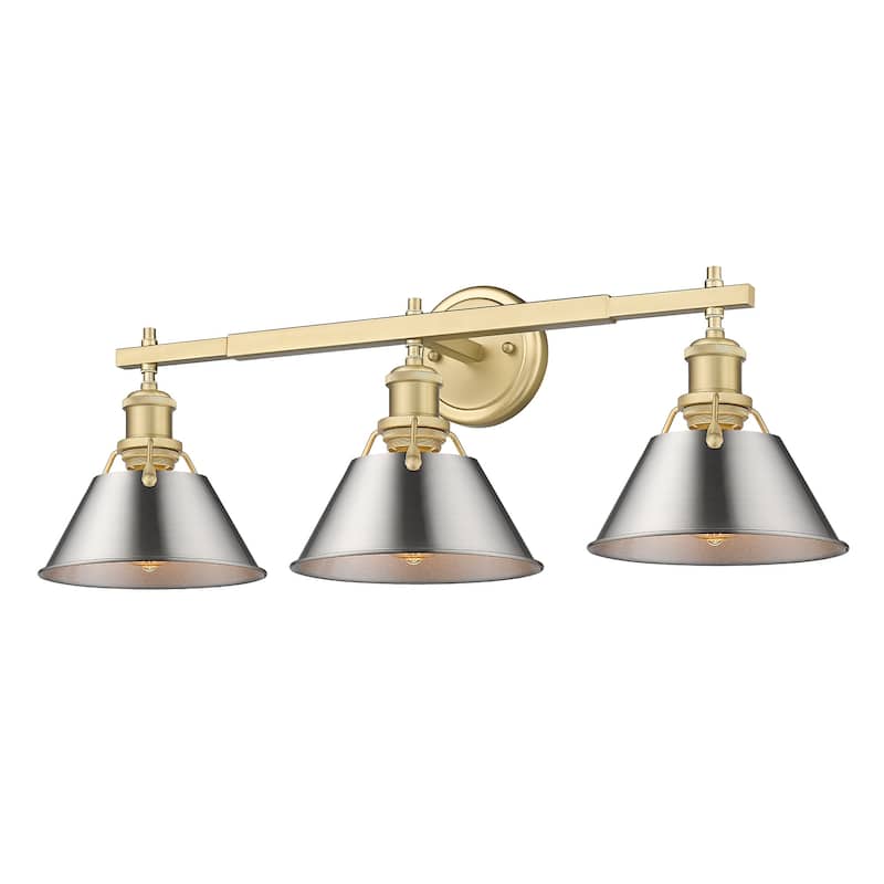 Orwell 3-Light Vanity Light in Brushed Champagne Bronze with Pewter - Gold