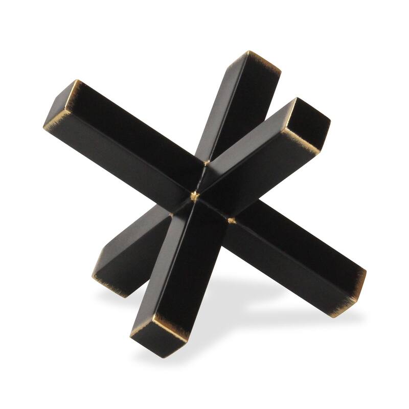 HomeRoots 8" Black Metal Hand Painted Decorative Jack - 8.00 in. x 8.00 in. x 8.00 in.