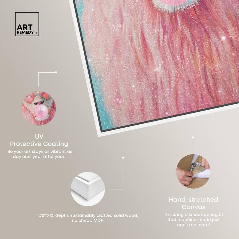 Pastel Lion Bubblegum Canvas by Art Remedy