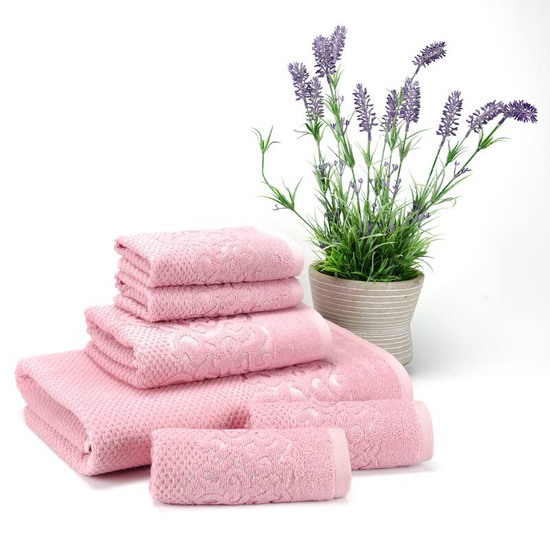 East'N Blue Galata Turkish Cotton Bath Towel Set (Set of 6) - (1 Bath Towel, 1 Hand Towel, 4 Washcloth)