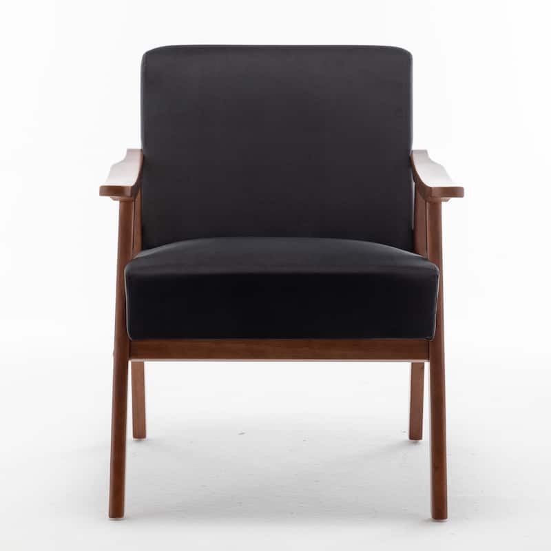 Cedrice 26.37" Wide velvet Accent Chair - Black