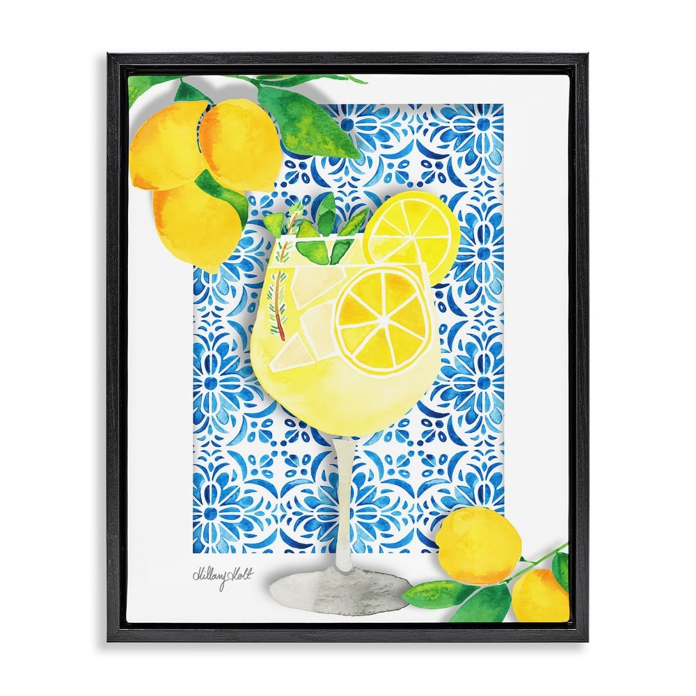 Stupell Mediterranean Limoncello Drink Framed Floater Canvas Wall Art Design By Hillary Holt