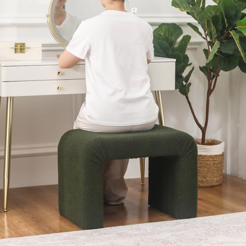 Adeco Velvet Footrest Ottoman for Living Room Bedroom