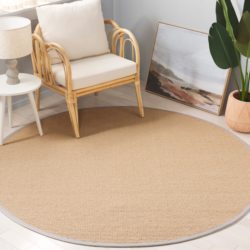 SAFAVIEH Napa Faux Sisal Anique Washable Indoor/Outdoor Rug - Weather Resistant & Easy Cleaning - Maize/Beige - 6' Round