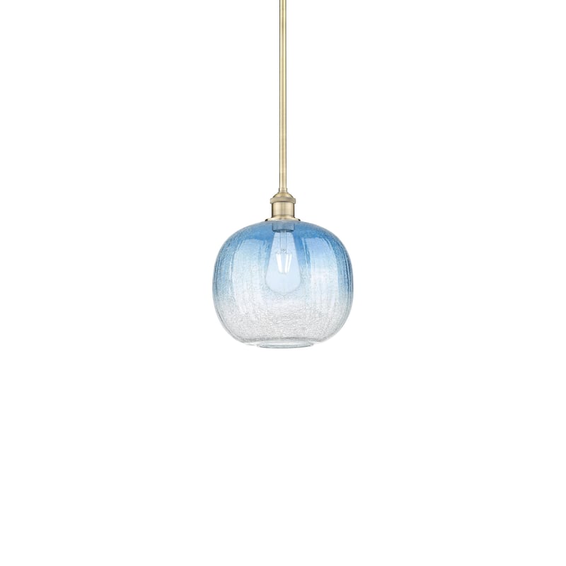 Innovations Lighting 616-1S-12-11 Brookhaven Sphere Pendant Brookhaven - Antique Brass / Sapphire Blue