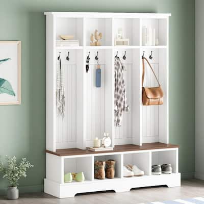 Farmhouse-Inspired 3-in-1 Entryway Organizer by Harper&Bright Designs