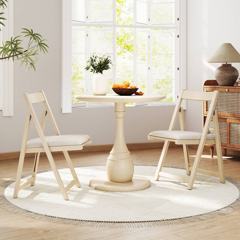 Gymax Upholstered Dining Chair Set of 4 w/ Curved Backrest Rubber Wood