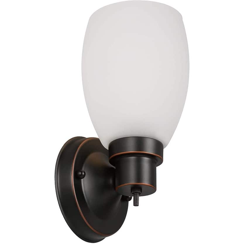 Indoor wall sconce with switch industrial glass