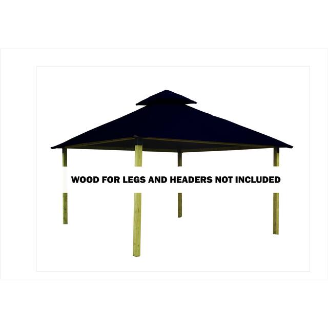 14 ft. sq. ACACIA Gazebo Roof Framing and Mounting Kit - 14X14 - Captain Navy