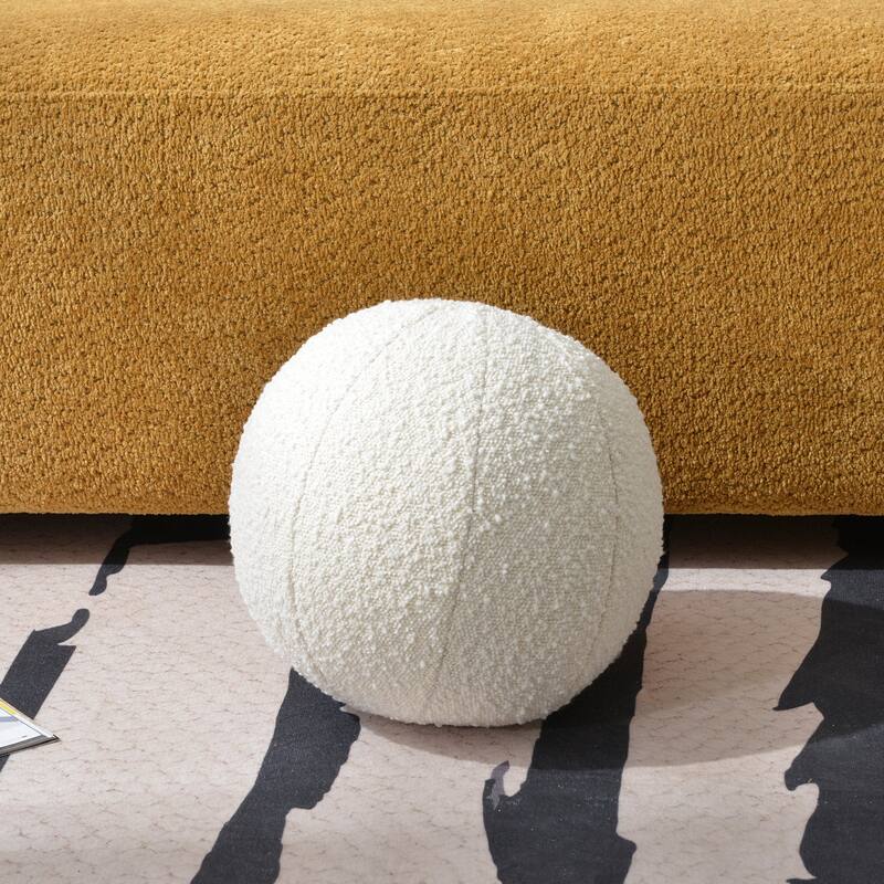 KINWELL Sherpa Boucle Detachable Sphere Decorative Throw Pillow