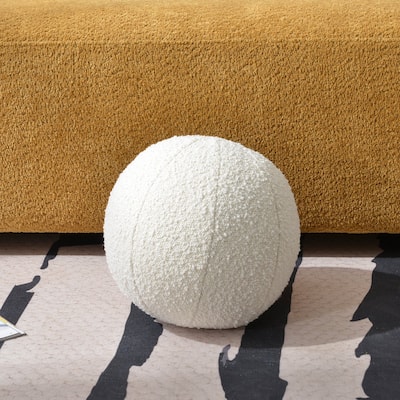 KINWELL Sherpa Boucle Detachable Sphere Decorative Throw Pillow