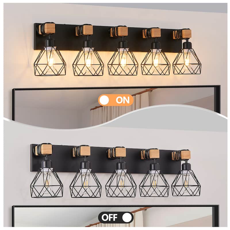 31" Modern Geometric 5-Light Vanity Light Fixture
