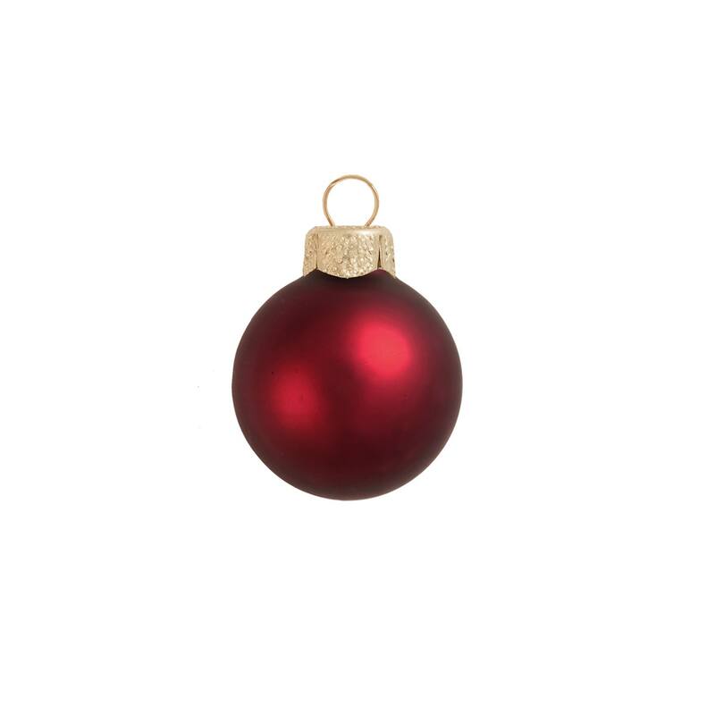 Petite Matte Finish Glass Christmas Ball Ornaments - 1.25" (30mm) - Henna - 40ct